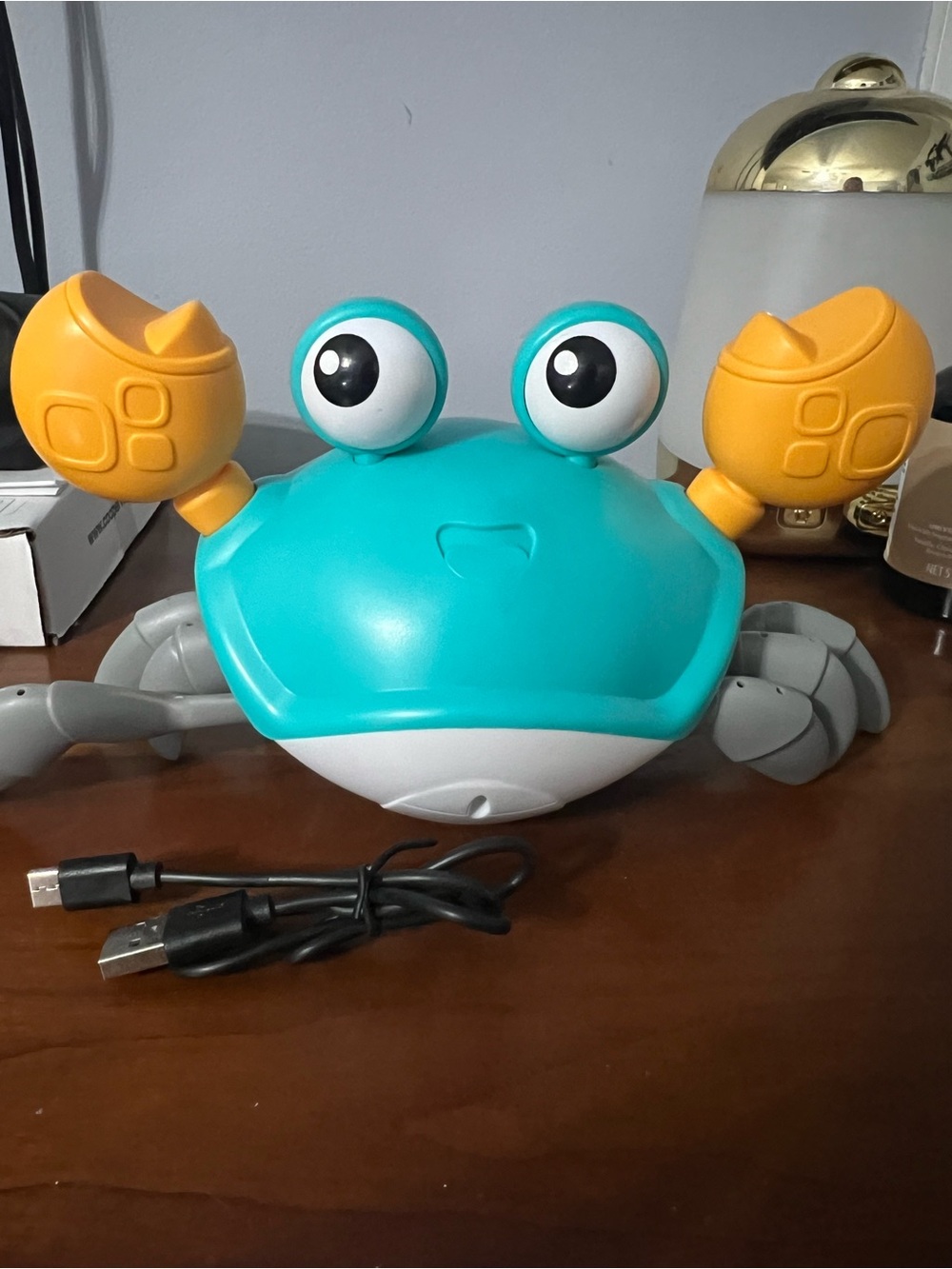 Teal and Yellow Crab Toy for Kids